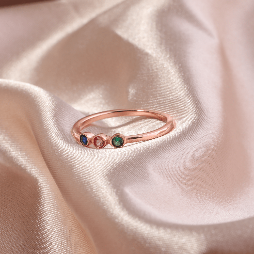 Personalized Dainty Birthstone Ring