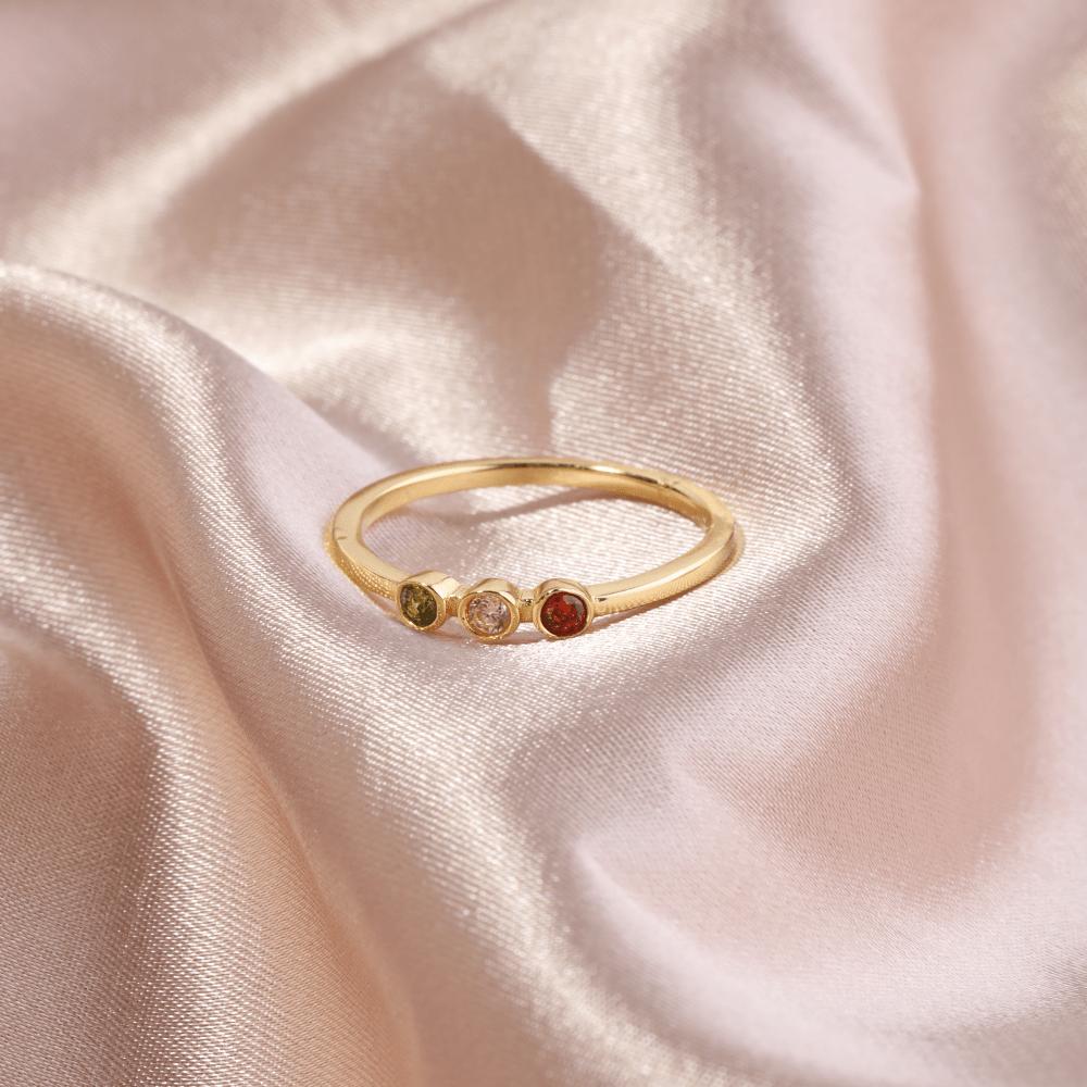 Personalized Dainty Birthstone Ring