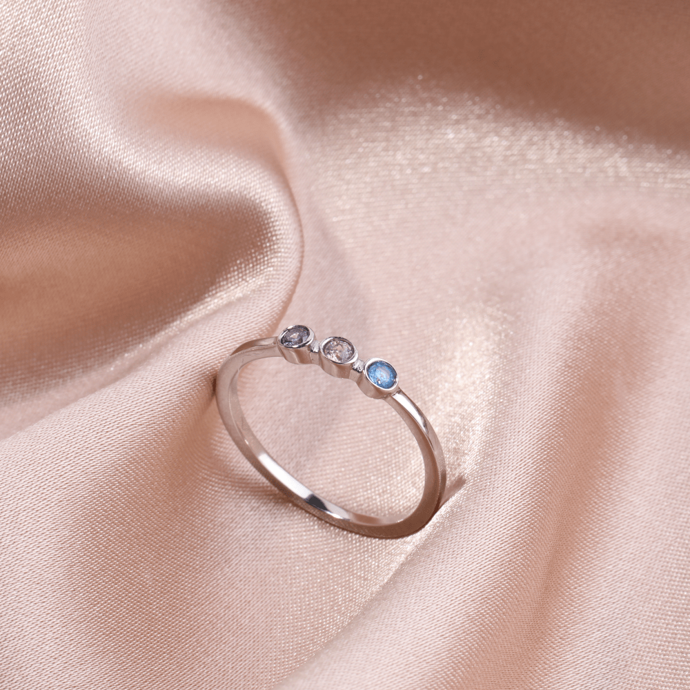 Personalized Dainty Birthstone Ring