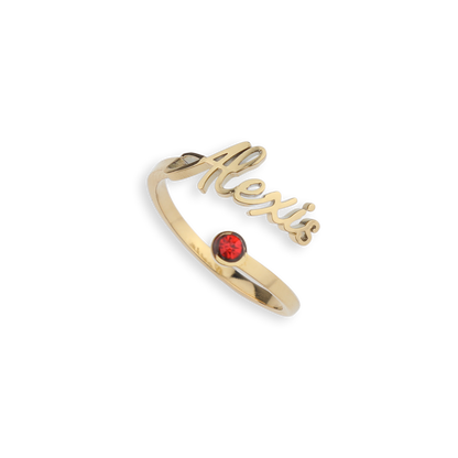 Personalized Birthstone Name Ring