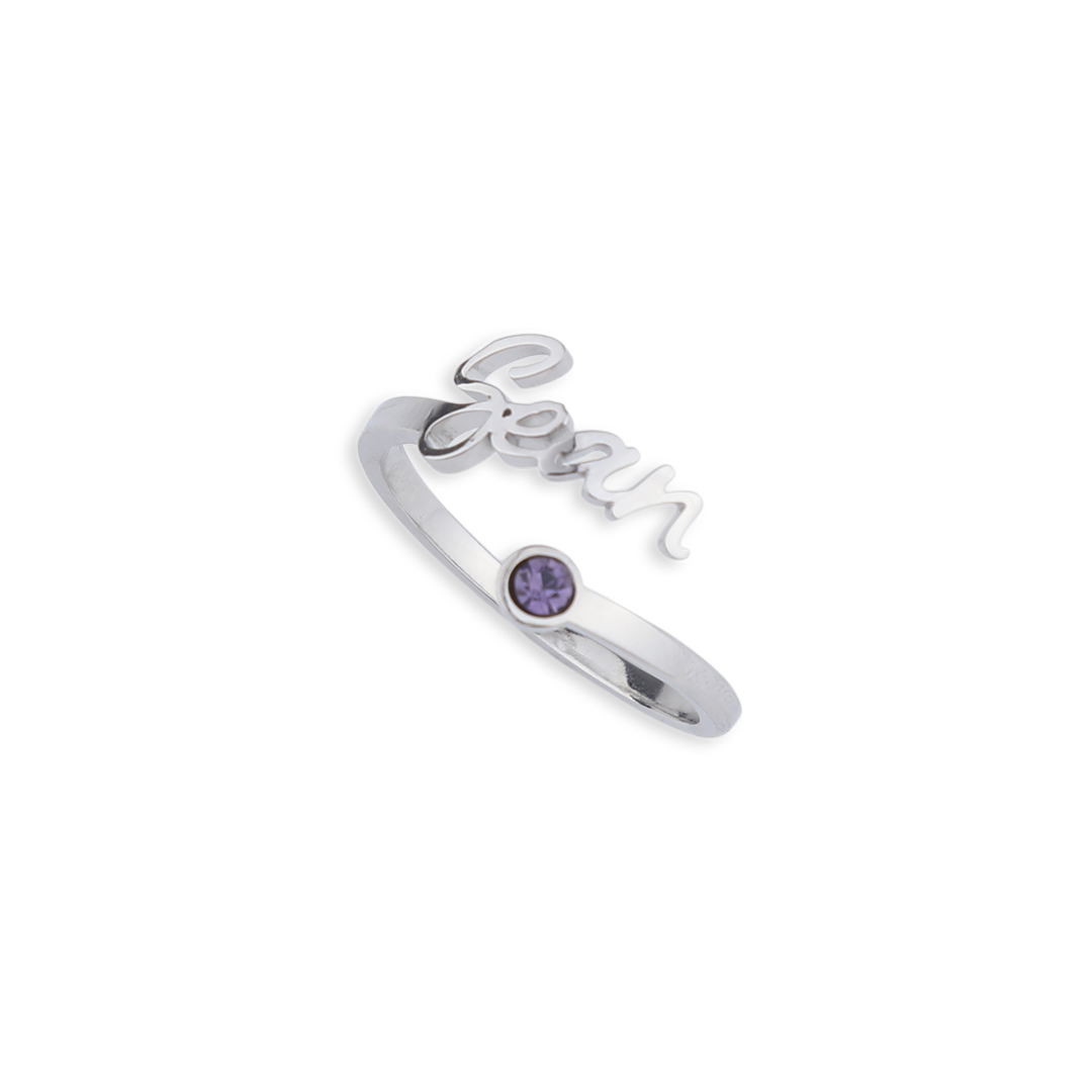 Personalized Birthstone Name Ring