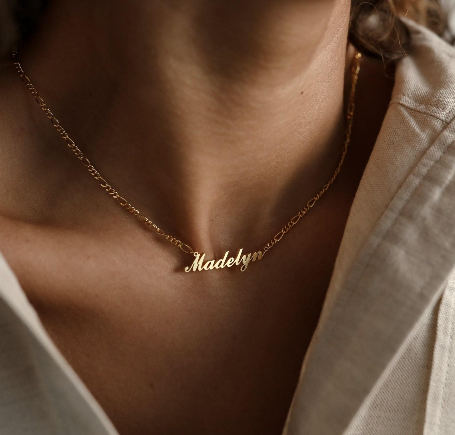 Personalized Figaro Chain Name Necklace