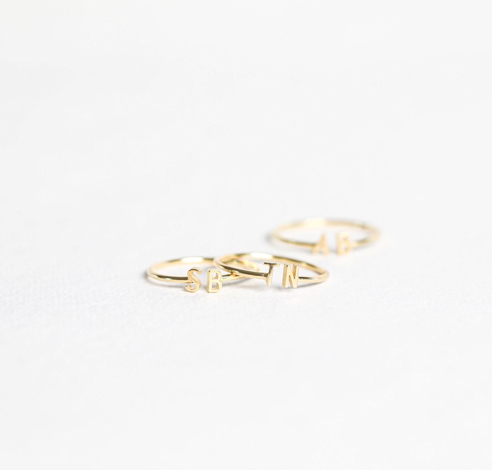 Personalized Initial Duo Ring for Couples