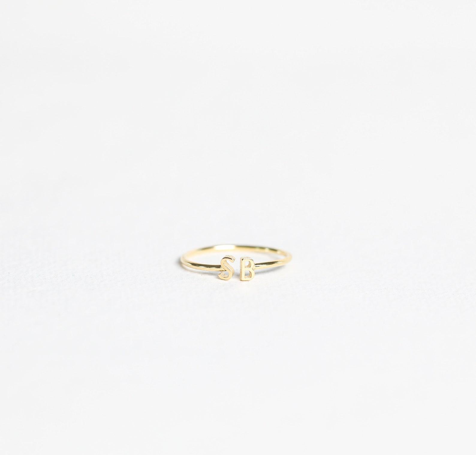 Personalized Initial Duo Ring for Couples