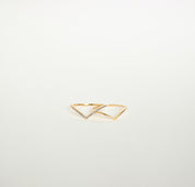 Curve Ring Set Thin Gold Minimalist