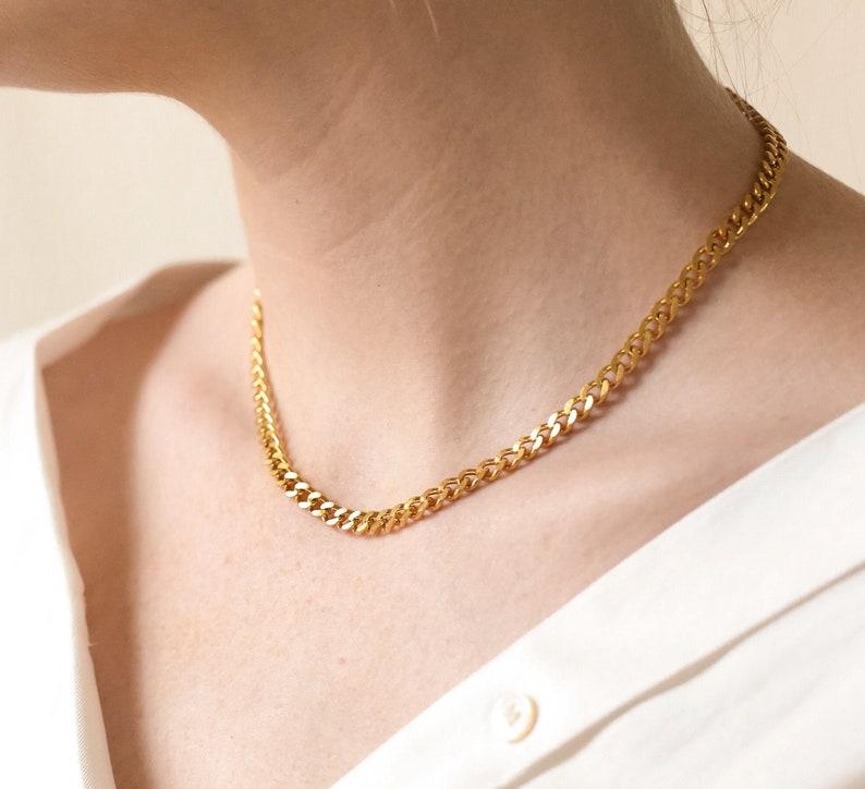 Chunky Gold Curb Chain Necklace