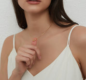 Dainty Gold Acacia Bean Pendant Necklace