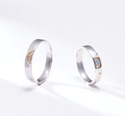 Sun Star Moon Silver Couple Ring