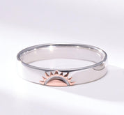 Sun Star Moon Silver Couple Ring