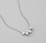 Personalized Name Charm Necklace Silver