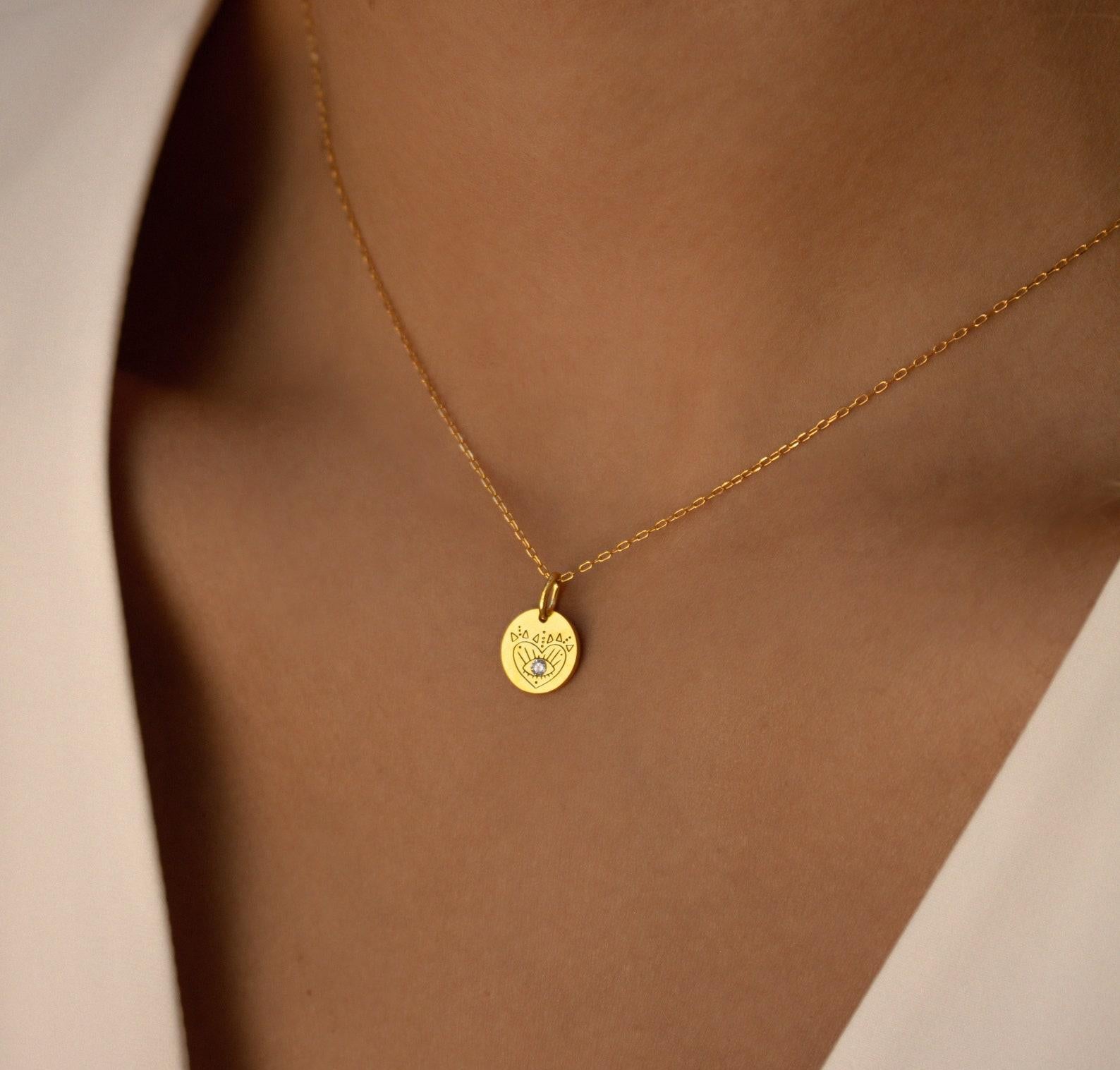 Mystic Disc Evil Eye Necklace