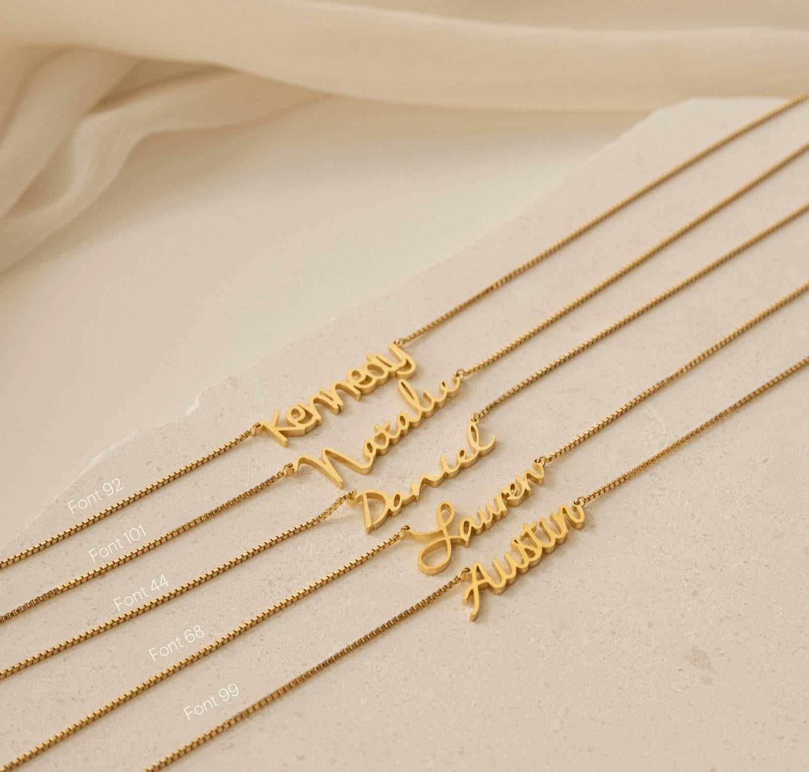 Custom Name Necklace in Gold for Bridesmaids