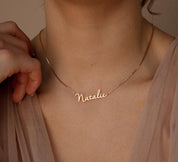 Custom Name Necklace in Box Chain