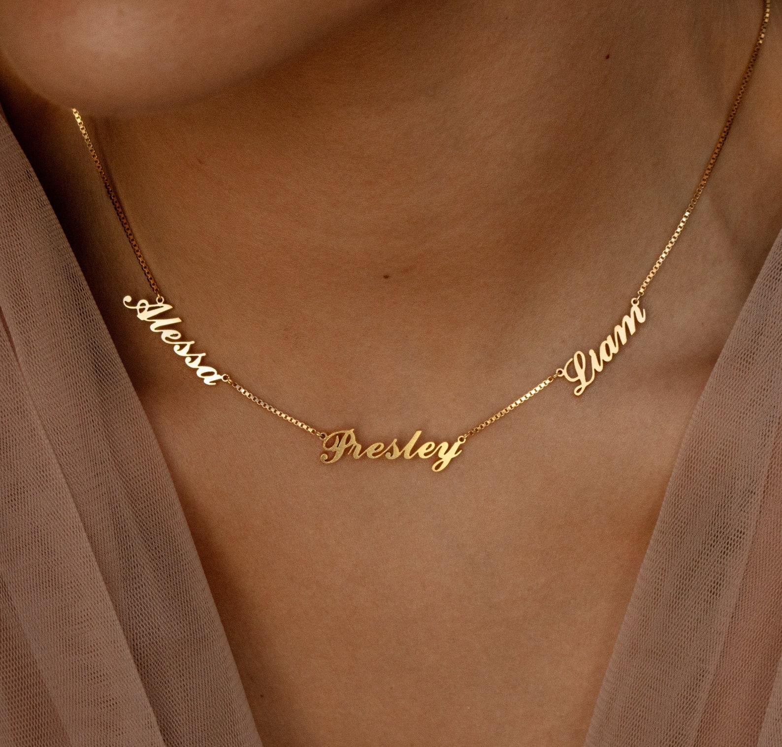 Personalized Minimalist Double Name Necklace