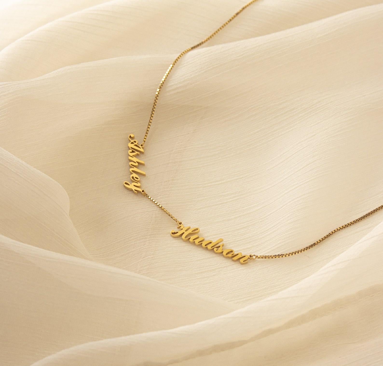 Personalized Minimalist Double Name Necklace