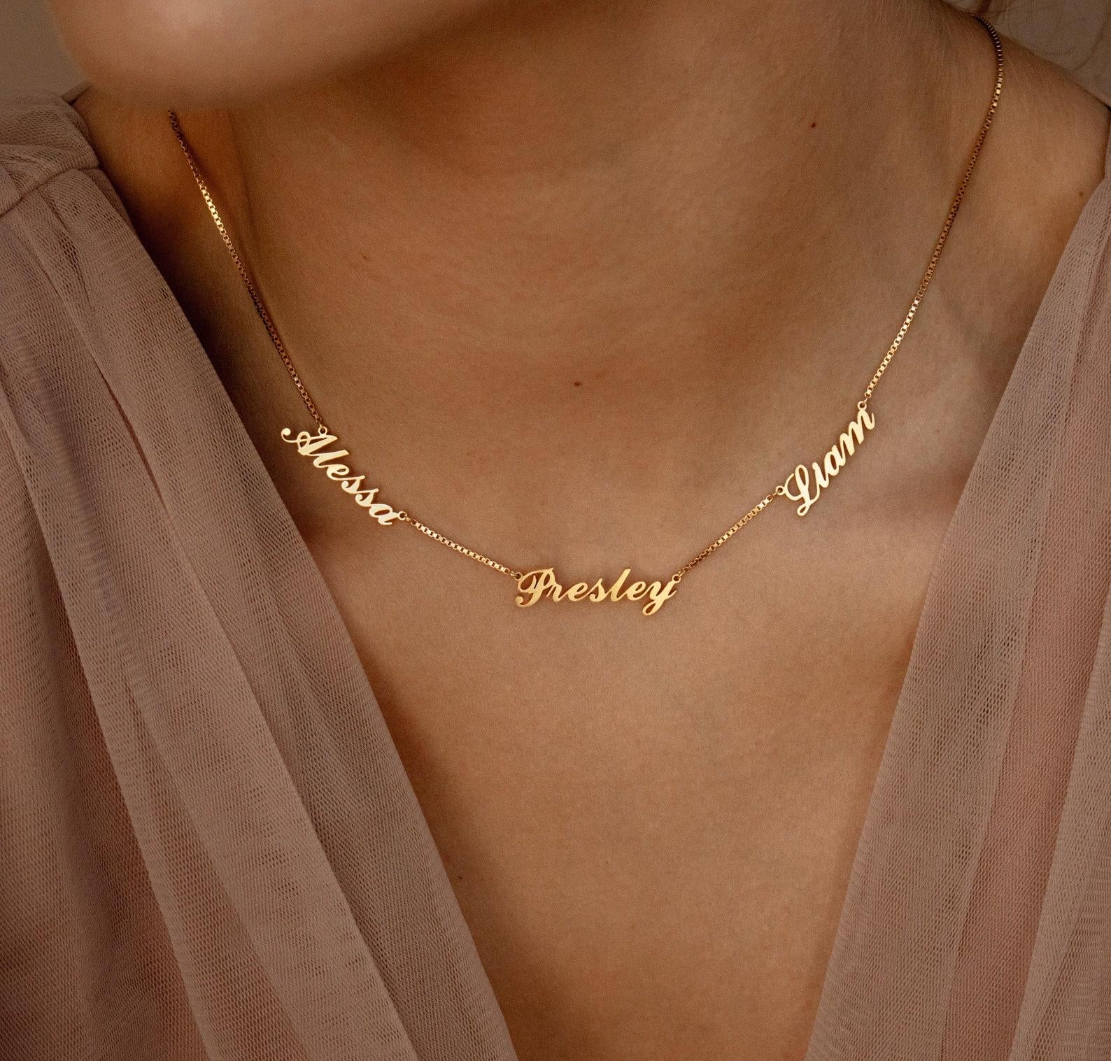 Personalized Minimalist Double Name Necklace