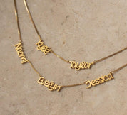 Custom Multi Name Box Chain Necklace