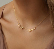 Personalized Two Name Gold Necklace