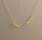 Personalized Two Name Gold Necklace