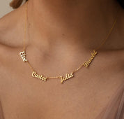 Personalized Two Name Gold Necklace