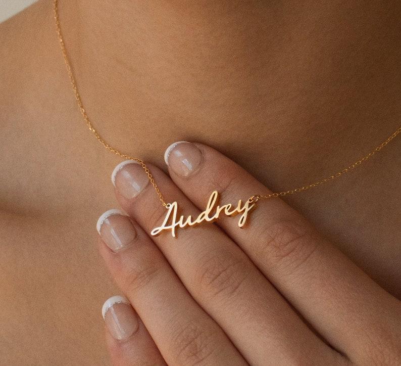 Custom Nameplate Necklace for Bridesmaids