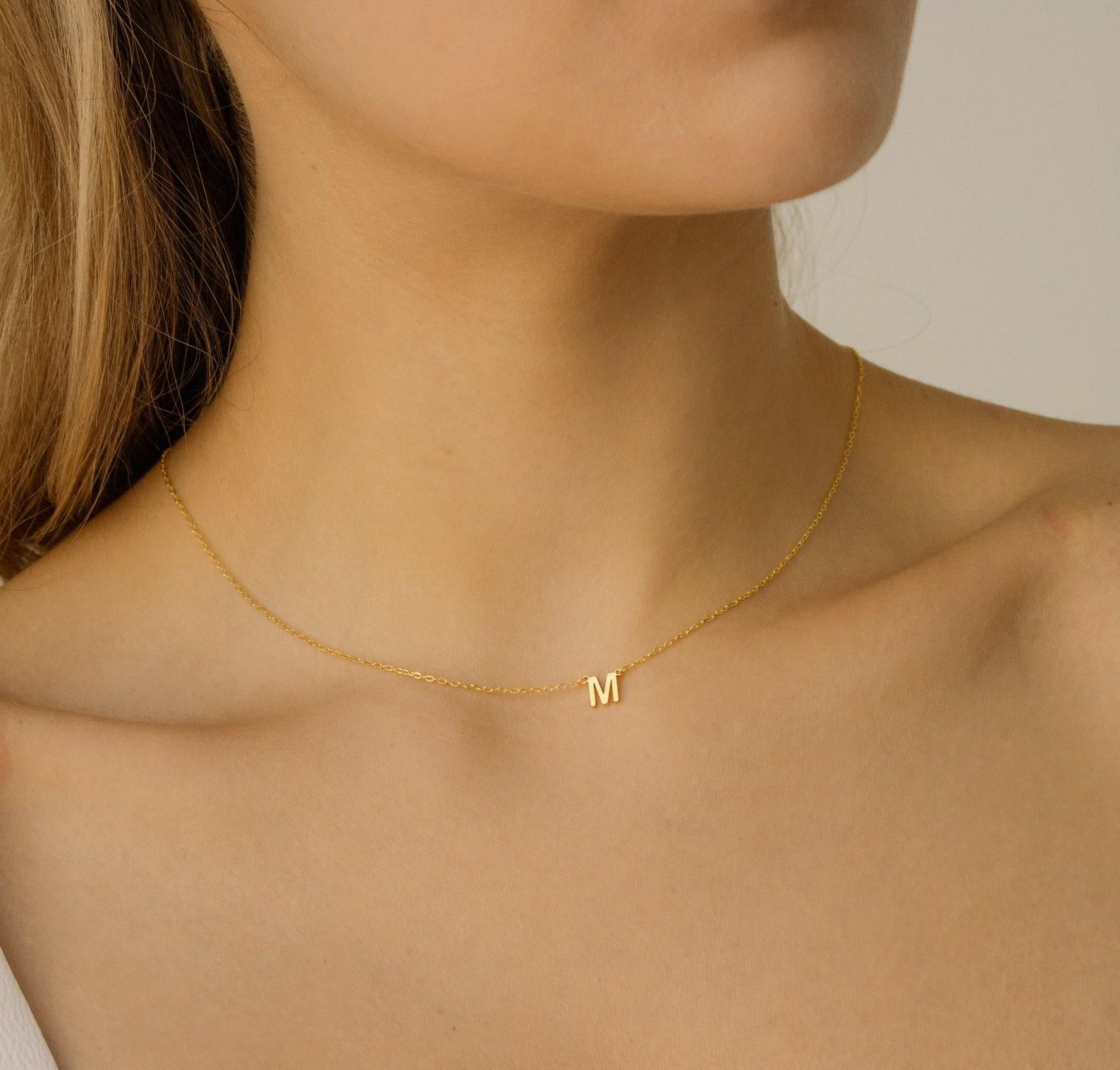 Custom Initial Charm Necklace for Her