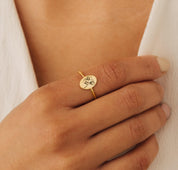 Dainty Floral Birth Flower Ring in Gold Silver Rose