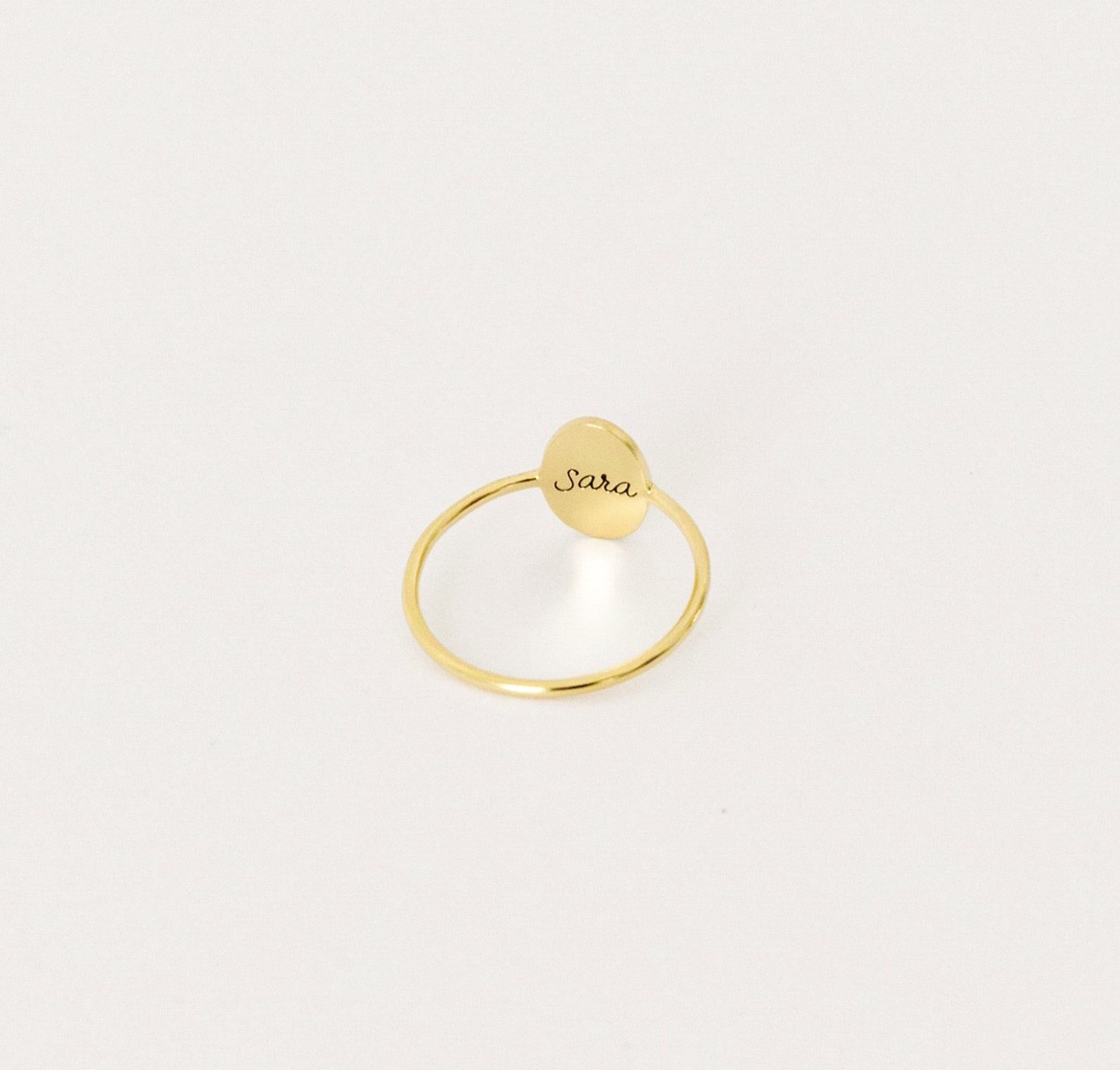 Dainty Floral Birth Flower Ring in Gold Silver Rose