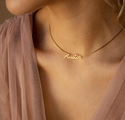 Personalized Gold Nameplate Necklace for Friends