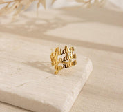 Personalized Three Name Ring for Gifts