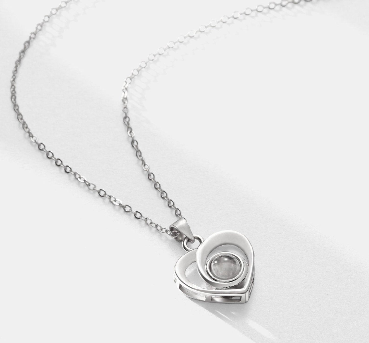 Custom 925 Silver Heart Projection Necklace