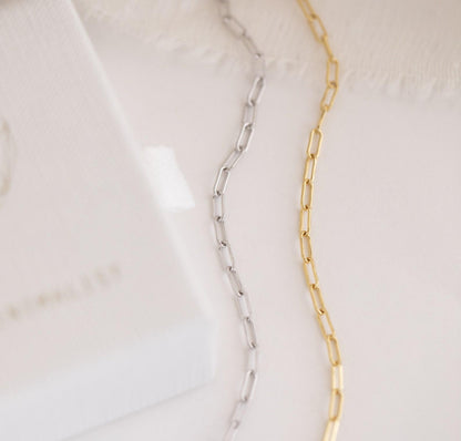 Gold and Silver Paperclip Chain Bracelet