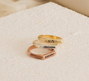 Personalized Floral Signet Pinky Ring