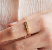 Personalized Floral Signet Pinky Ring