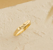 Personalized Floral Signet Pinky Ring