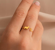 Personalized Pet Initial Charm Ring