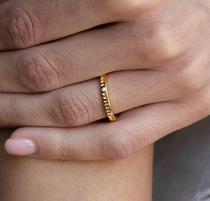 Dainty Celestial Diamond Moon Ring