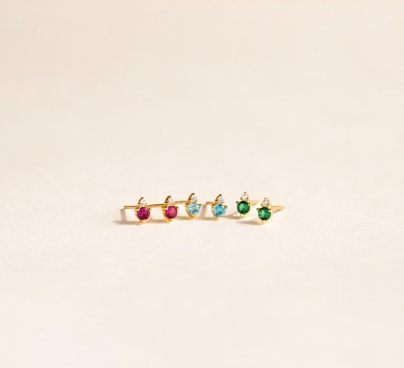 Personalized Birthstone Stud Earrings for Her