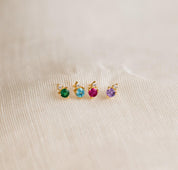 Personalized Birthstone Stud Earrings for Her