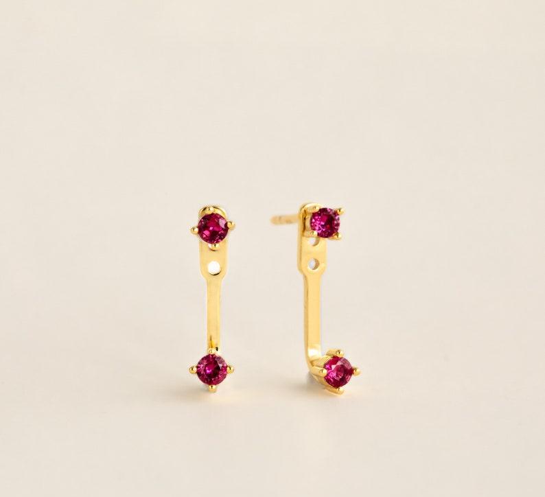 Personalized Birthstone Ear Jacket Earrings