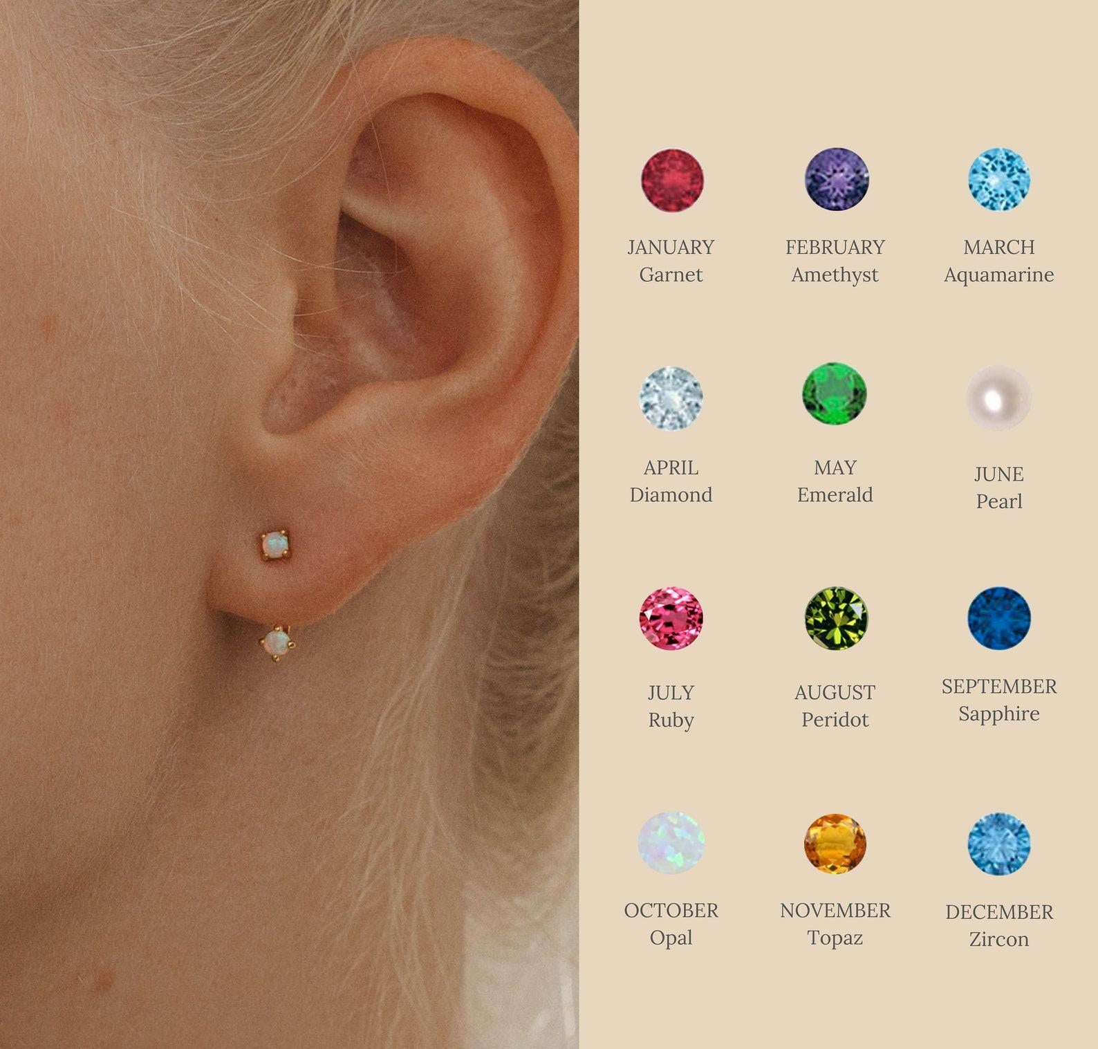 Personalized Birthstone Ear Jacket Earrings