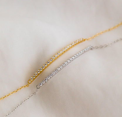 Dainty Diamond Bar Bracelet in Minimalist Style