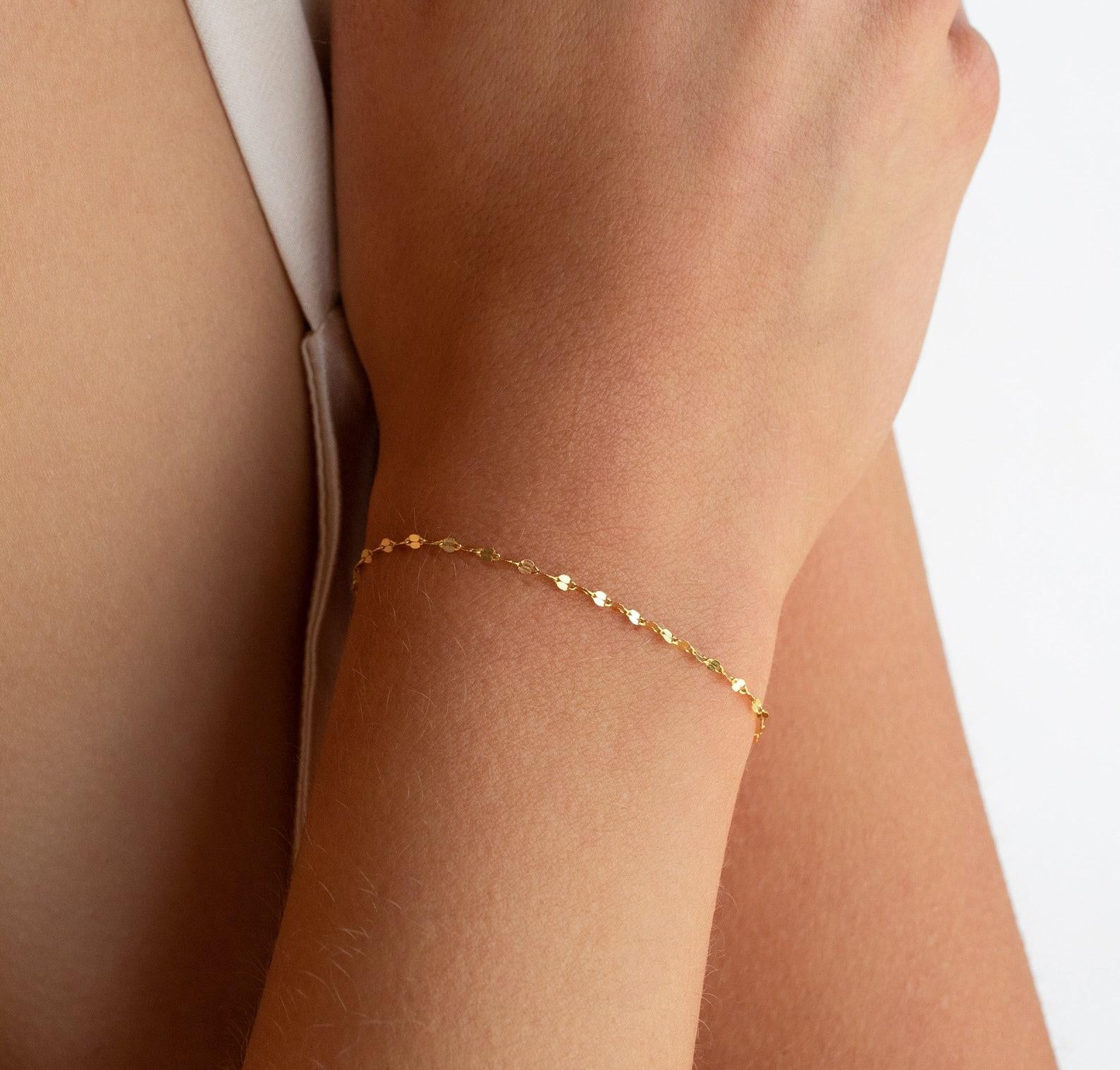 Dainty Mirror Link Chain Bracelet for Everyday Wear