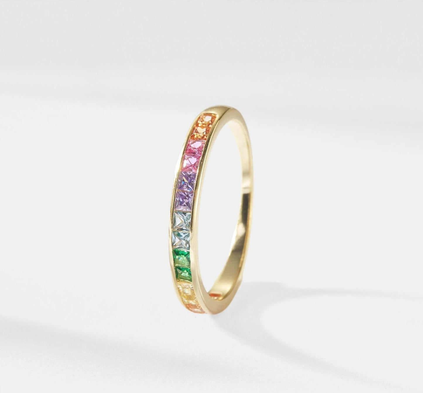 Rainbow Pride Stackable Sterling Silver Ring