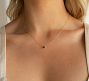 Dainty Onyx Charm Necklace for Summer