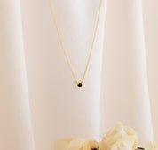 Dainty Onyx Charm Necklace for Summer