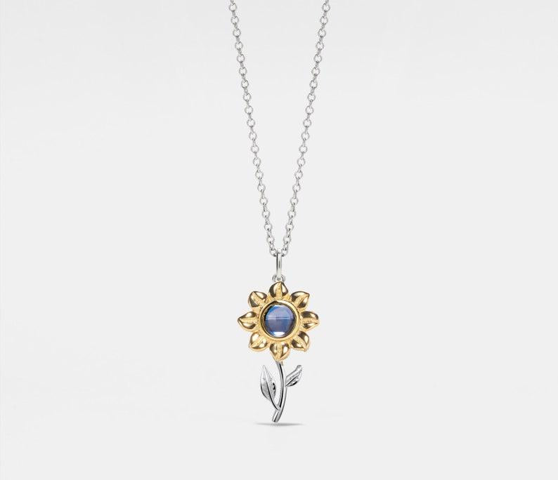 Sunflower Photo Projection Necklace Custom Jewelry