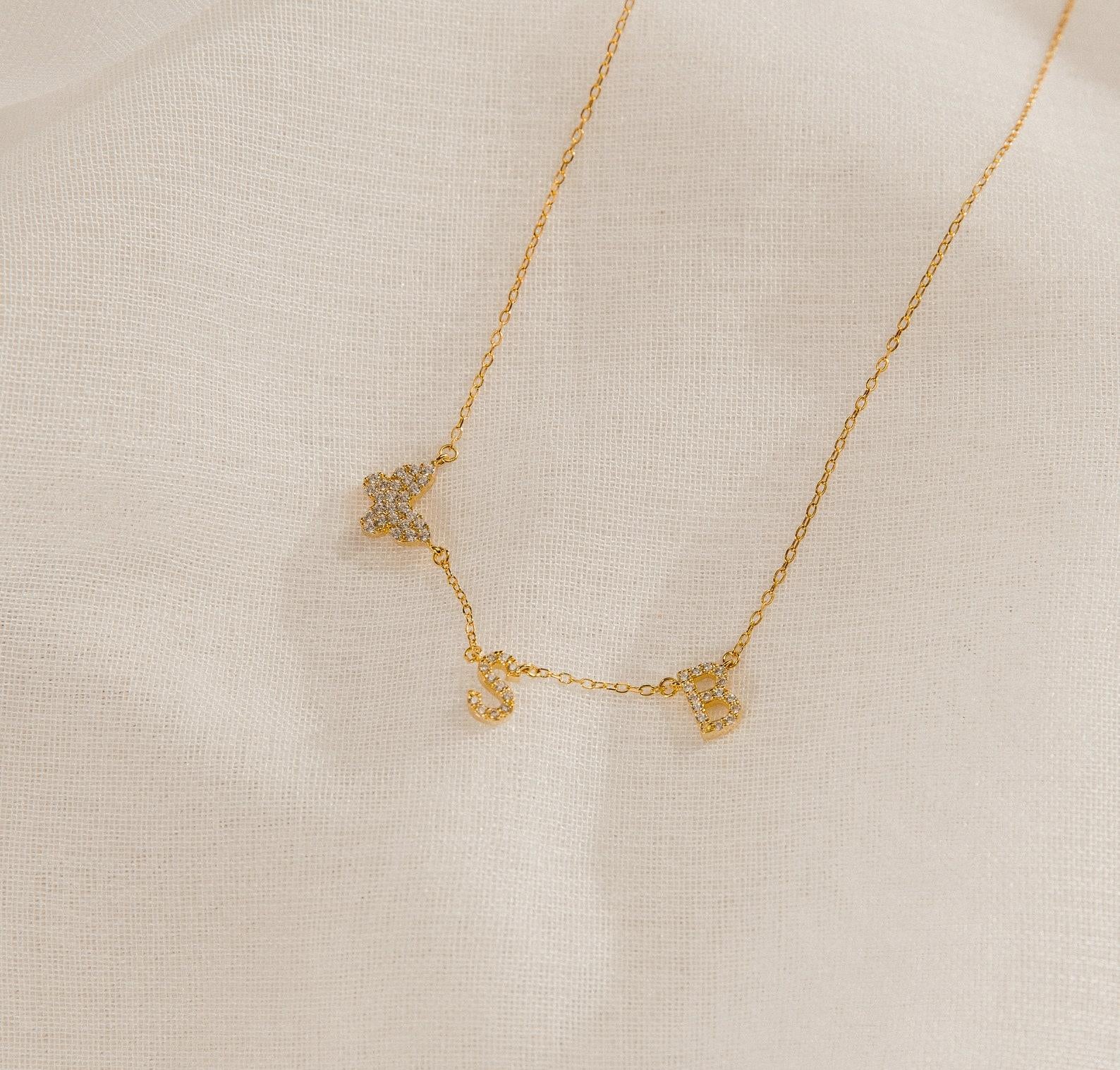 Personalized Pave Butterfly Initial Necklace