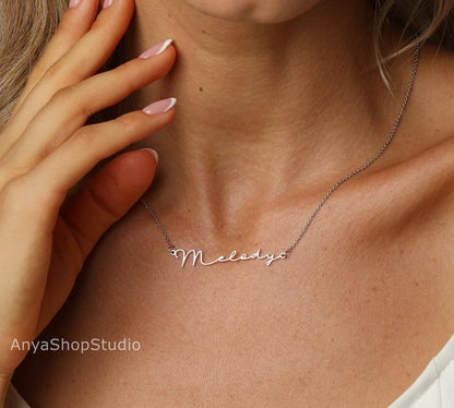 Custom Minimalist Silver Name Necklace