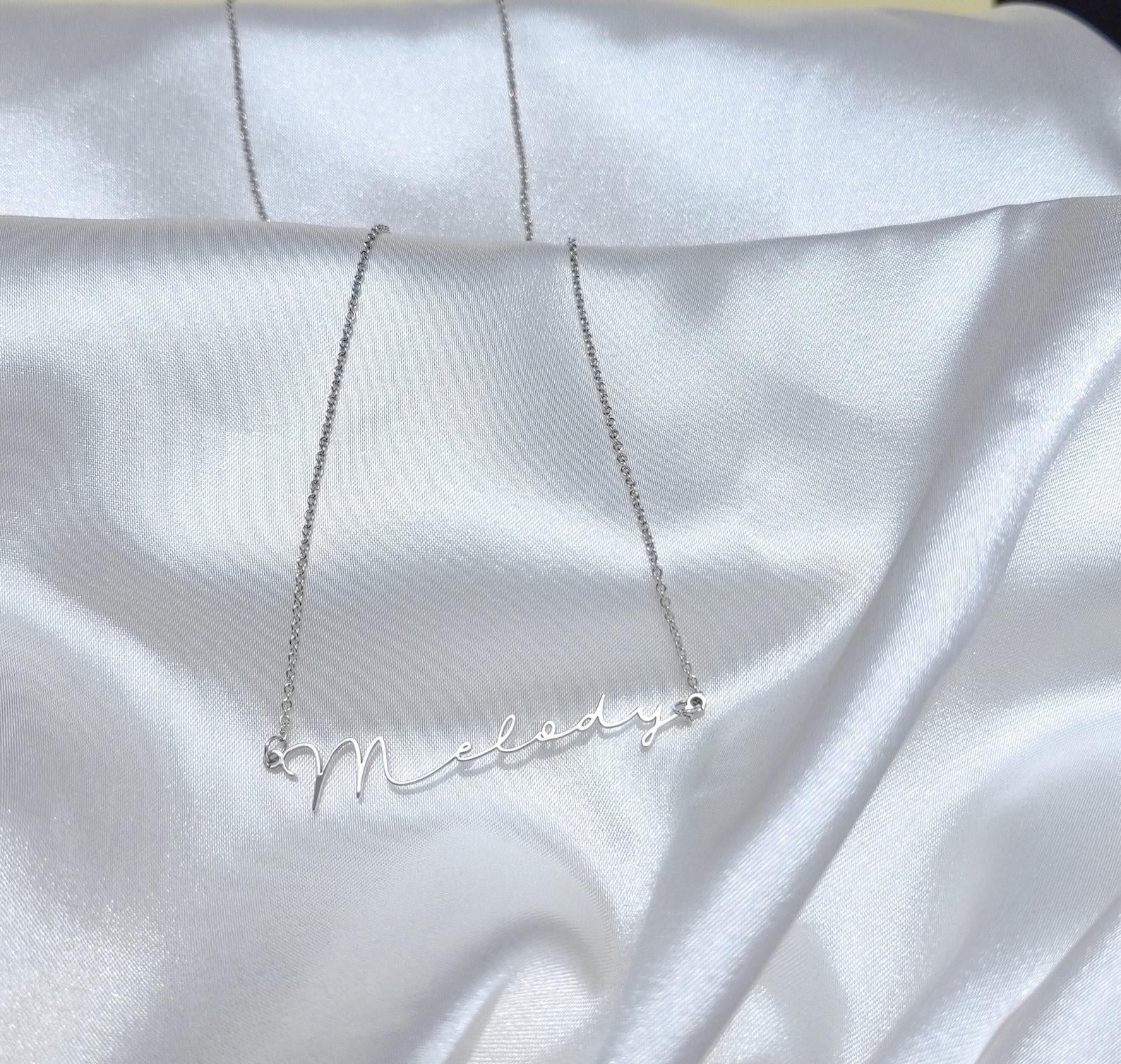 Custom Minimalist Name Necklace in Silver and Gold